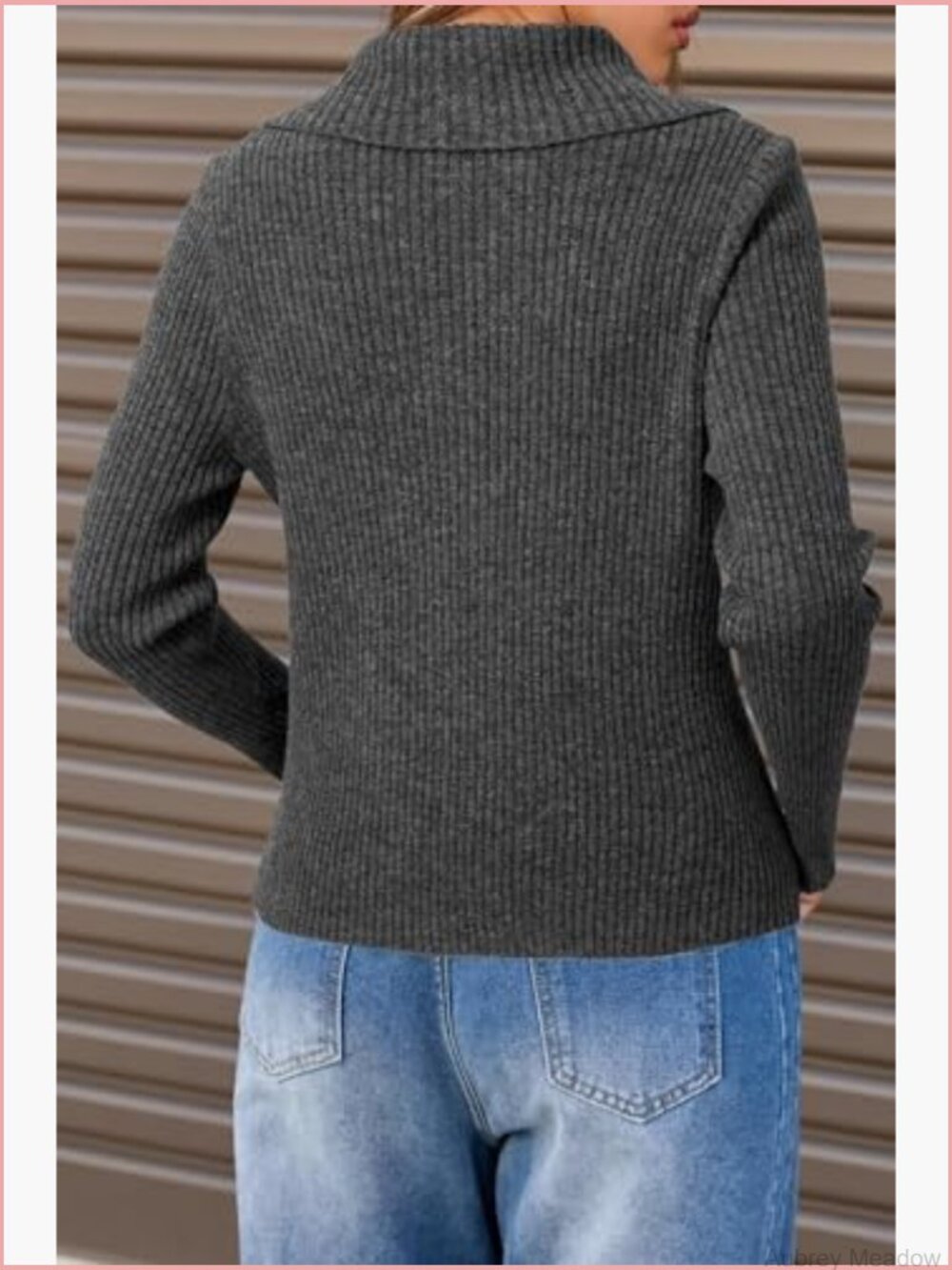 Zip Up Cardigan Sweater Wool Blend Slim Fit Long Sleeve - Picture 5 of 7
